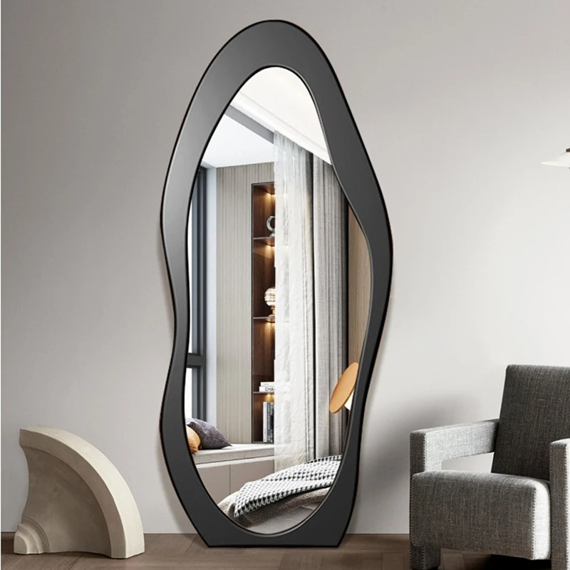 

Nordic Full Body Decorative Wall Mirrors Vanity Floor Shower Irregular Mirror Aesthetic Room Decor Deco Salon Nursery Room Decor