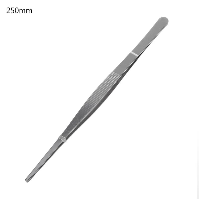A2UD Pinças dentadas Churrasco Aço Inoxidável Longo Pinças Retas Home Medical