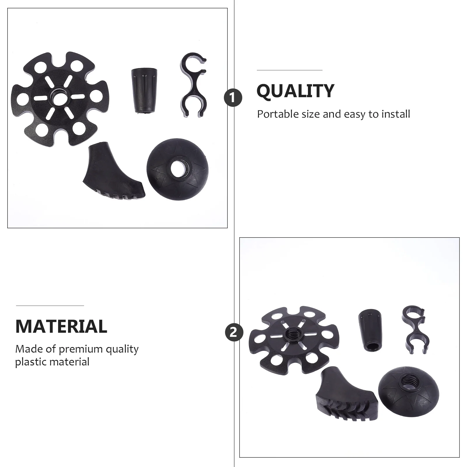 

20pcs Trekking Pole Accessories Set Plastic Tips Replacement Hiking Stick Guards Mud Basket Ski Walking Outdoor Travel