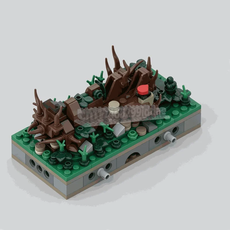 224PCS Weathered Oak Tree Diorama Building Blocks Miniature Forest Landscape Model Creative Assembly Decoration Collection Gift