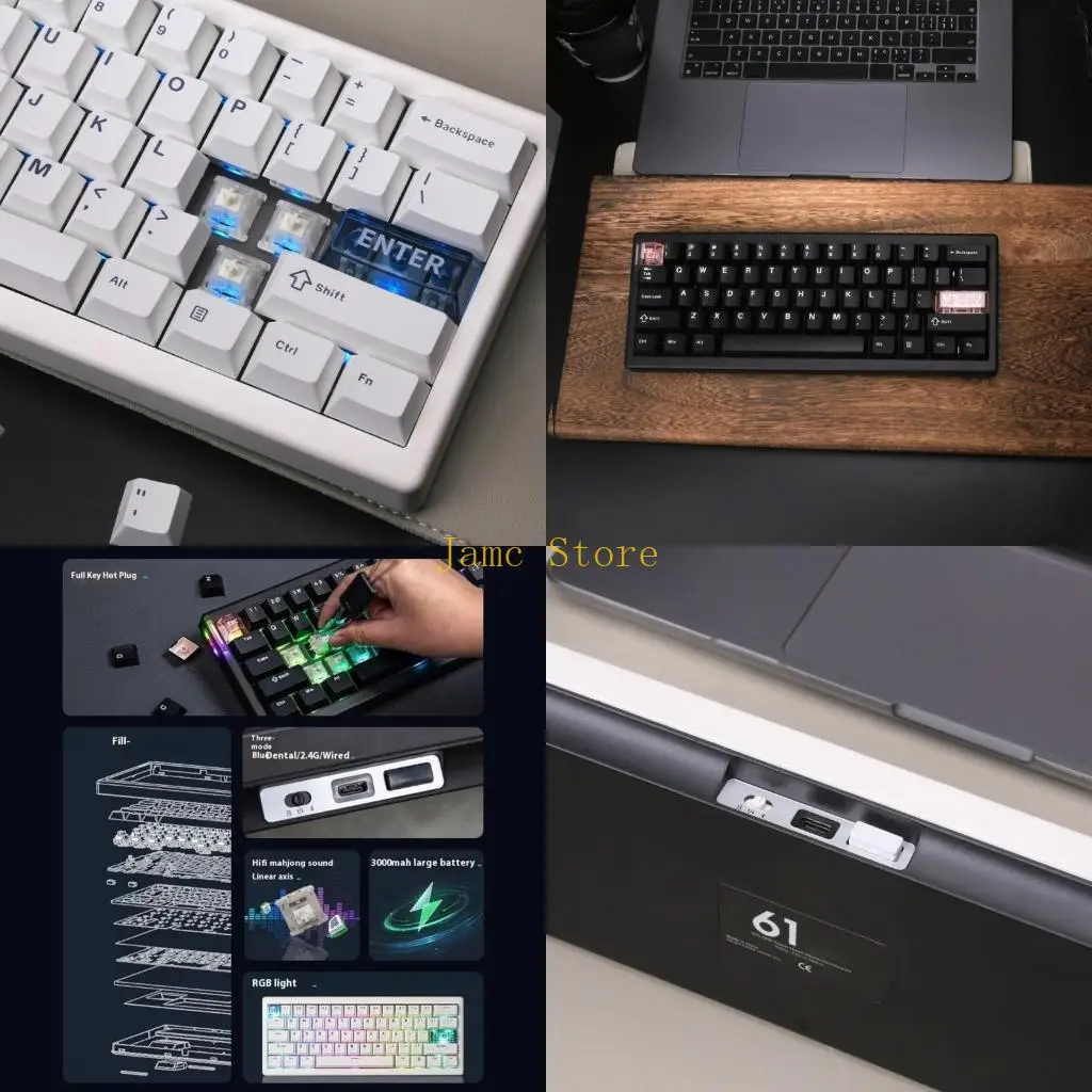 LX0B QK61 V2 Hot Swappable 60% Mechanical Keyboard for Gaming and Typing with Backlights and VIA Programmability
