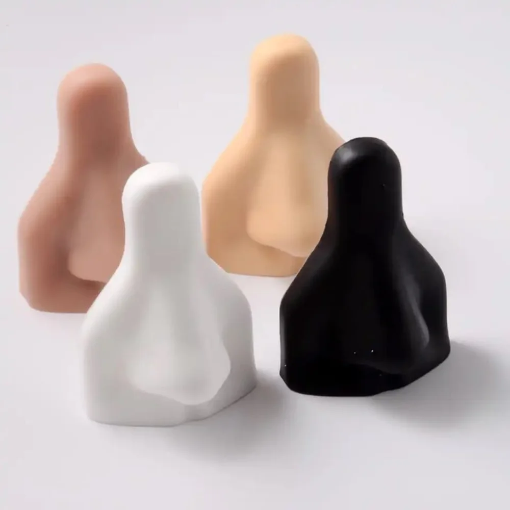 

Durable Piercing Tool Human Nose Model Rack Lightweight Soft Silicone Nose Model Nude Black Nose Stud Display Stand Girls Women