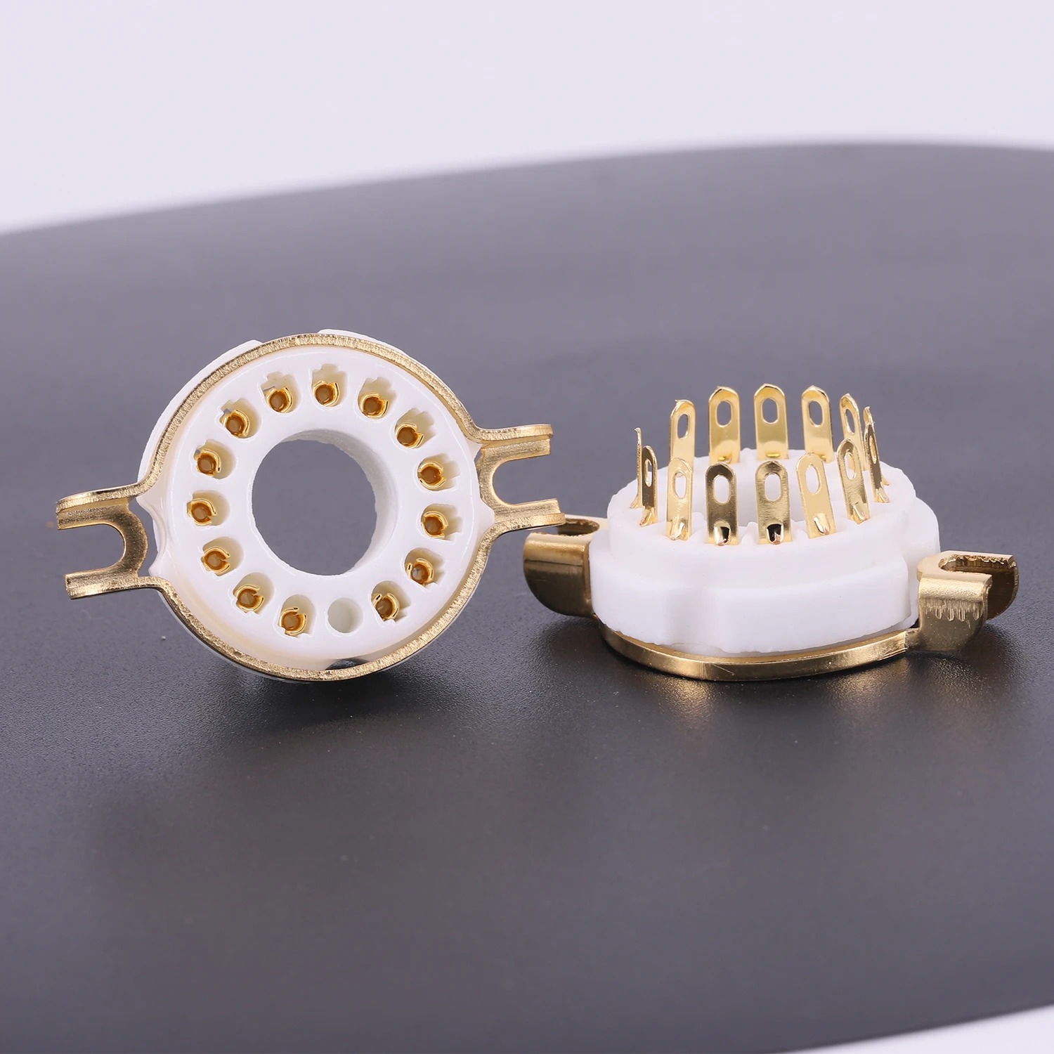 2 buah soket tabung 14pin keramik untuk R1924A,GDB-28,GDB-23,CR110,CR125,R373, fotastiplier Tube E678-14C Audio HIFI DIY