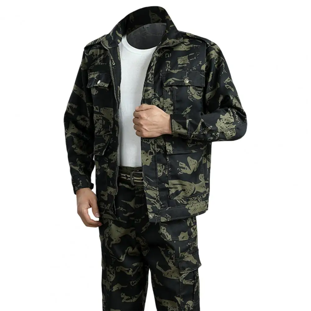 Ropa de trabajo de invierno para hombre, traje de terciopelo grueso de algodón resistente al desgaste, pantalones de chaquetas tipo Cargo, conjuntos de chándal