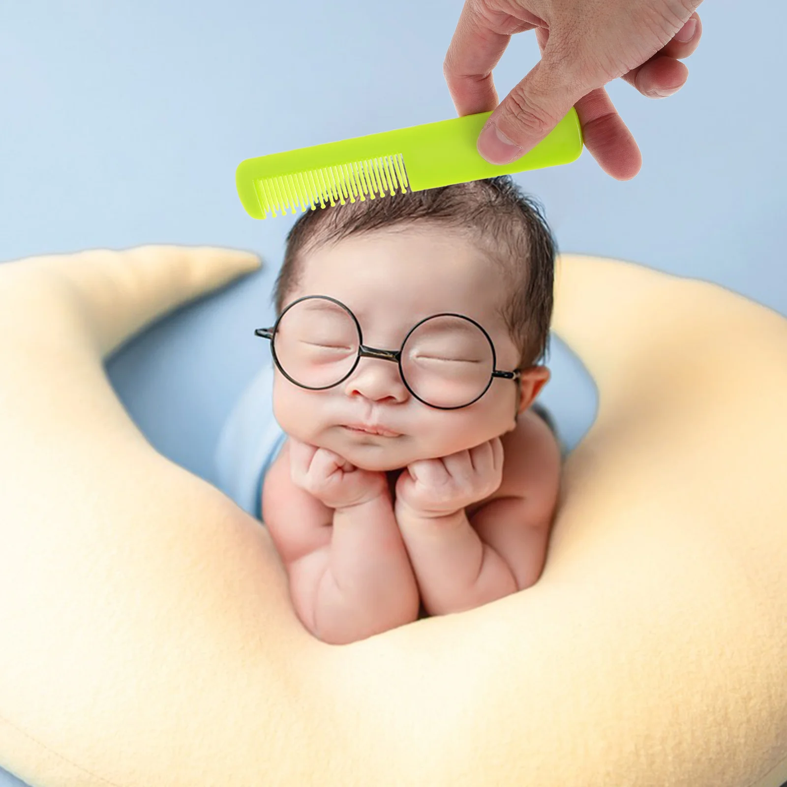 

2 шт., расческа для ухода за ребенком с круглыми зубцами, нежная мягкая расческа для ухода за волосами новорожденных малышей, распутыватель из АБС-пластика, безопасный массаж кожи головы