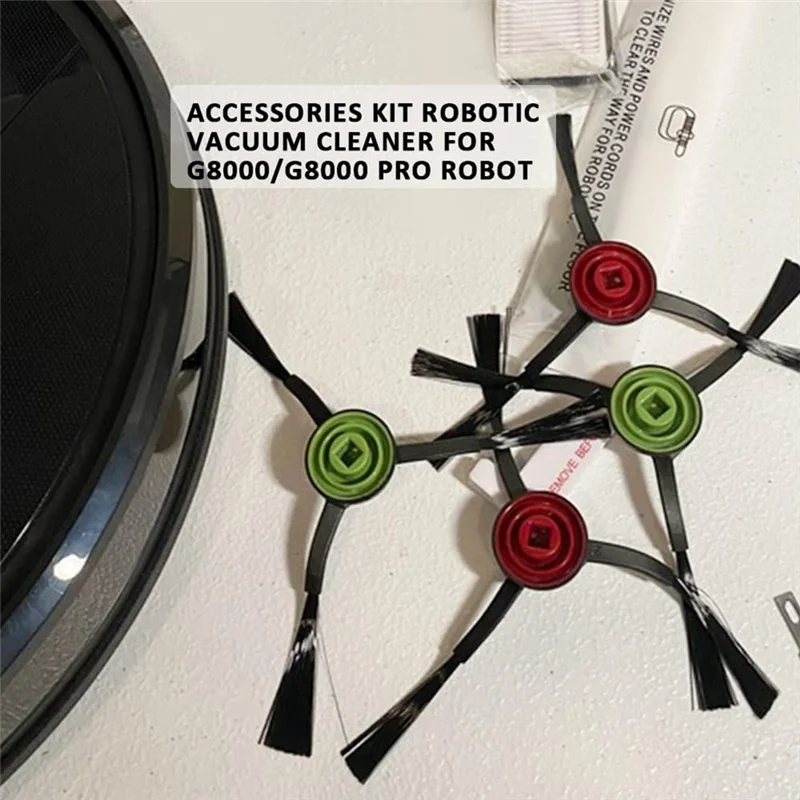 قطع غيار لروبوت المكنسة الكهربائية Tikom G8000/G8000 Pro، مناديل مرشحات الفرشاة الجانبية للفرشاة الرئيسية