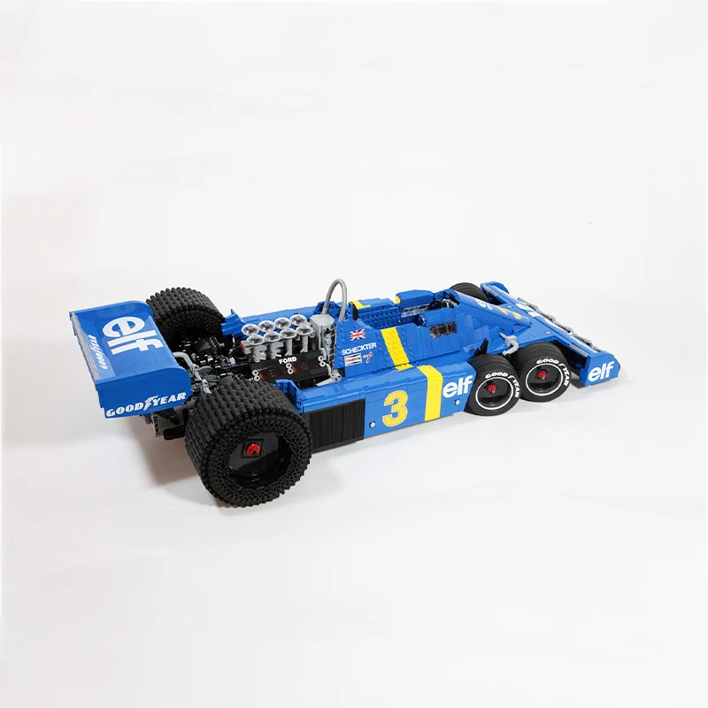 MOC-158318 Tyrrell P34 veicolo da corsa a sei ruote F1 Sports Car Building Block Assembly Bricks Model Boy Collection Toy Gifts