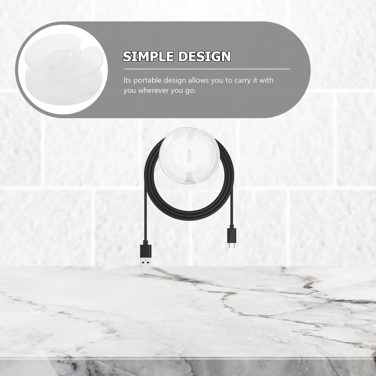 

2Pcs Kitchen Appliance Cord Organizer Durable Self Adhesive Wire Management Holder Portable Multifunctional Cord Winder