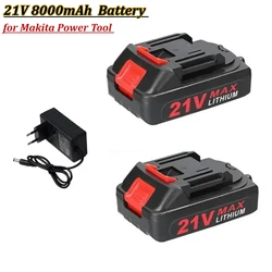 21V 8000mAh Rechargeable Lithium Ion Battery for Cordless Electric Power Tool for Makita 21V Power Tool High Capacity Battery