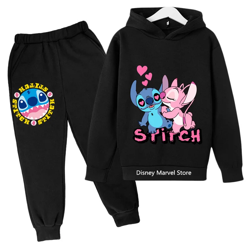 

Stitch Theme Hoodie And Pants Set For 2024 Students - Fun And Stylish Clothing For School And Casual Occasions Ages 4-14