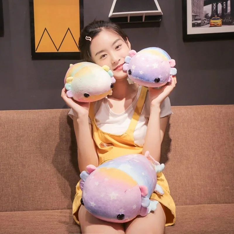 子供のためのaxolotlぬいぐるみ、サラマンダーソフトドール、恐竜、ぬいぐるみ、スリーピングピロー、クッション、誕生日プレゼント、家の装飾、ファン、36 cm、45cm