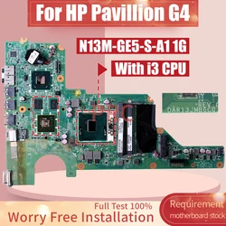 For HP Pavillion G4 Laptop Motherboard DAR13JMB6C0 681045-001 HM65 N13M-GE5-S-A 1G With I3 CPU Notebook Mainboard