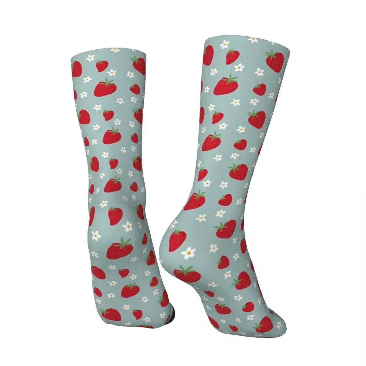 Happy Funny Men's compression Socks Summer Strawberries Vintage Harajuku Fruit Party Hip Hop Novelty Pattern Crew Crazy Sock