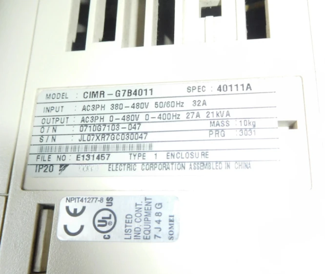 CIMR-G7B4011  11KW   inverter   ,   In good working condition, free shipping   a