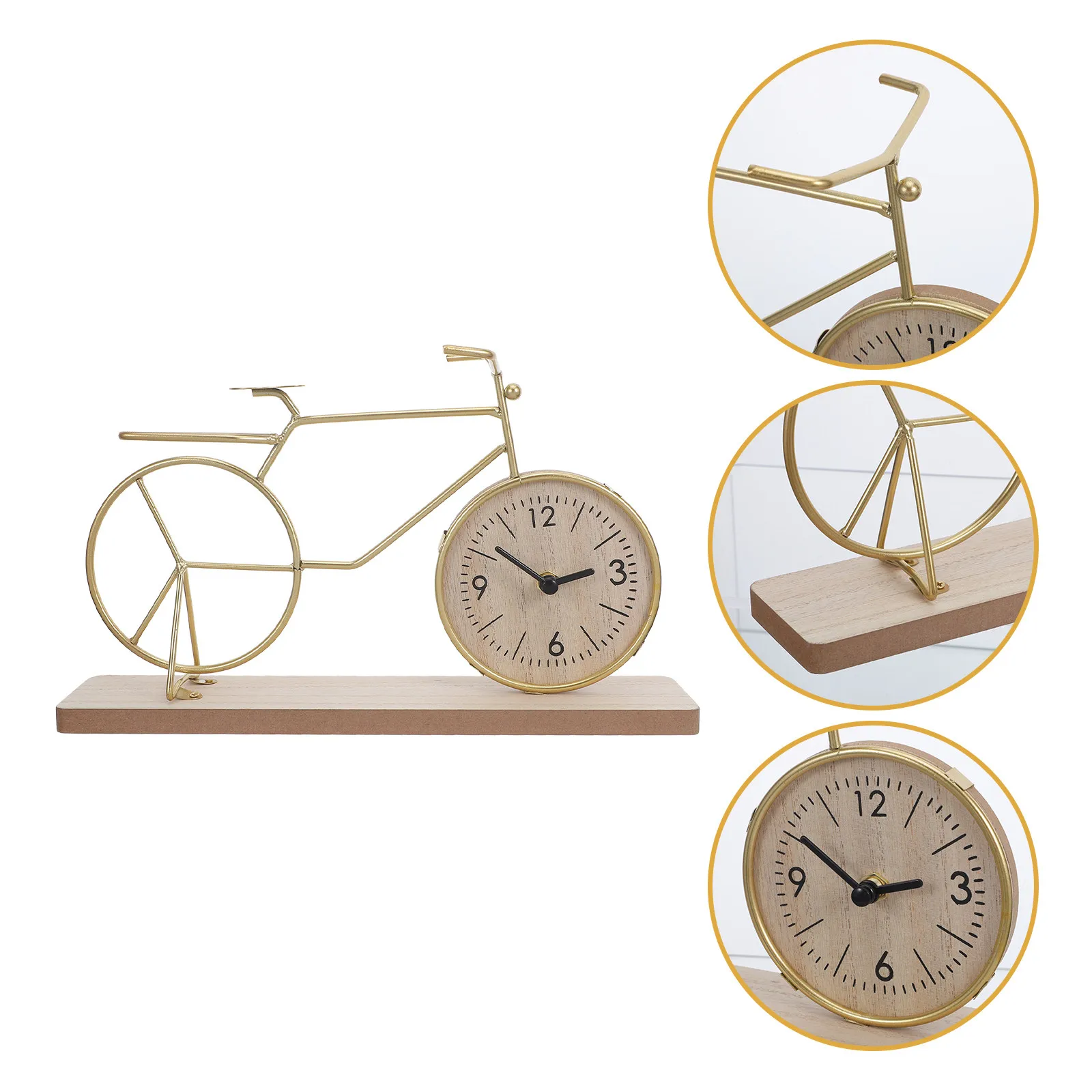 

Vintage Bicycle Desk Clock Metal Analog Table Clock for Living Room Shelf Coffee Table Entryway Decor Industrial Style Home
