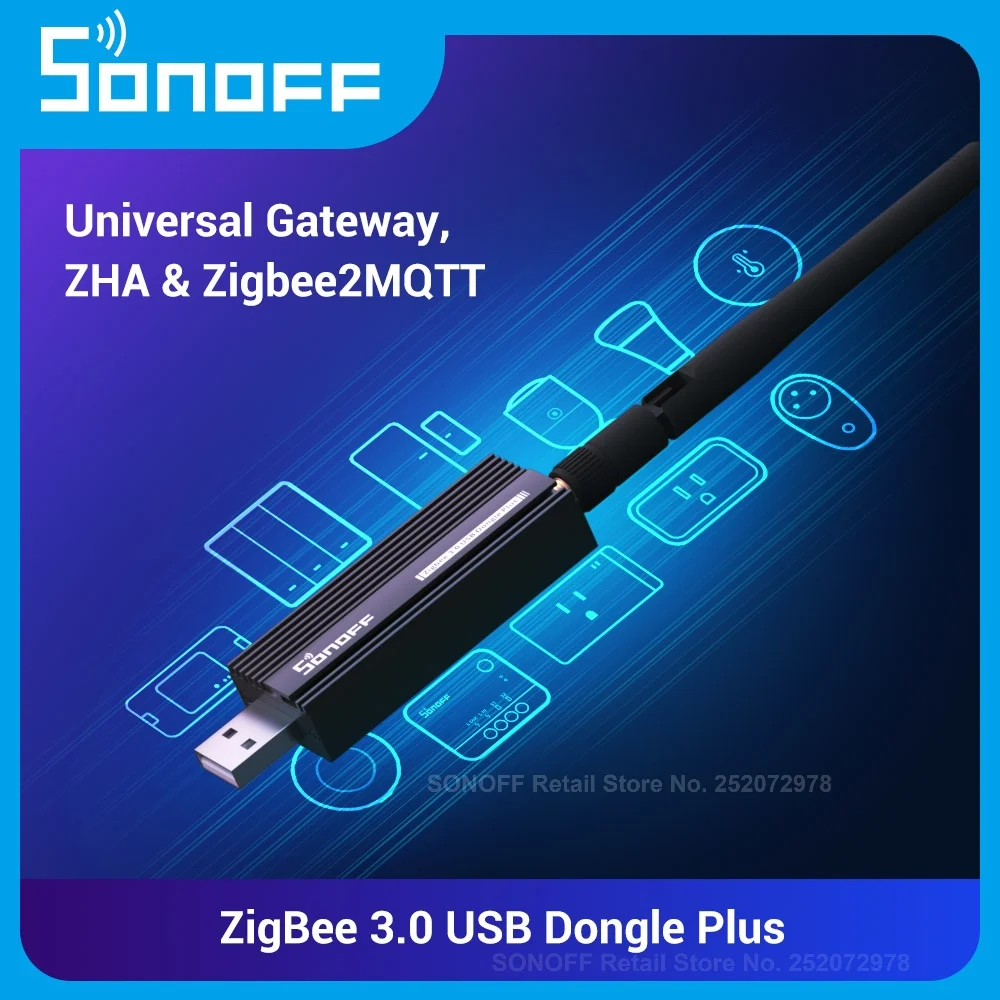 SONOFF Zigbee 3.0 USB ZBDongle Plus Universal Wireless ZB Gateway Analyzer USB Interface Capture Packet via ZHA  Zig bee 2MQTT