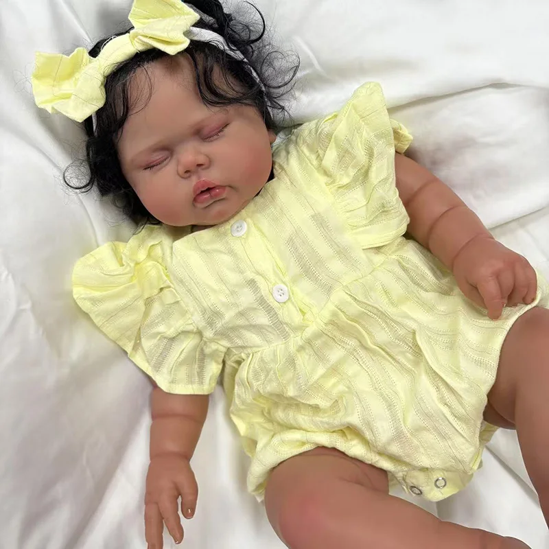 60CM Reborn Toddler Baby Doll Sleeping Picke Soft Cloth Body Real Looking Baby Dolls Bonecas Bebe Rooted Hair Same as Pictures