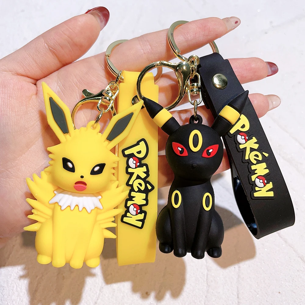 Pokemon Action Figure Pikachu Keychain Anime Cute Snorlax Eevee Backpack Pendant Doll Car Key Ring Ornaments Jewelry Kids Gifts