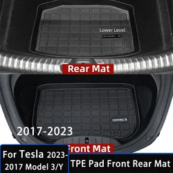 TPE Pad Front Rear Mat for Tesla Model 3 Y 2017-2022 2023 Trunk Cargo Mats Tray Floor Mat 2pcs/set