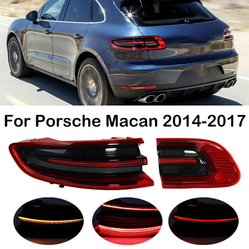 Dla Porsche Macan 2014 95B 2015 2016 2017 LED tylny zderzak samochodowy tylne światło tylne montażowe Taillamp światło hamowania