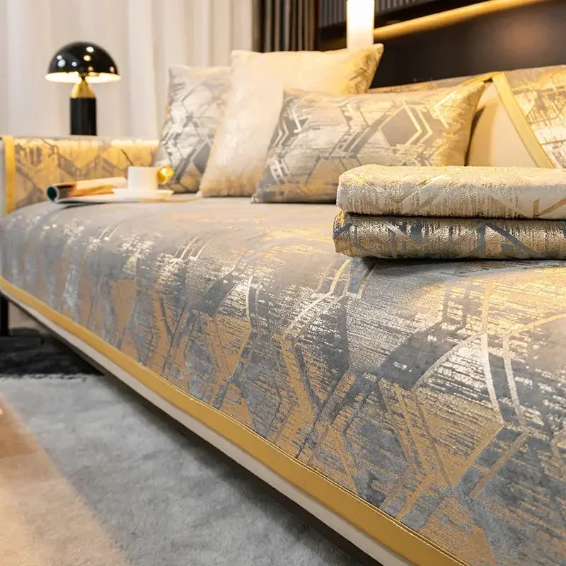 

Luxury Bronzing Sofa Cover for Living Room All Inclusive Non-Slip Sofa Cushion Mat Couch Towel Sectional Couch Cover Home Decor