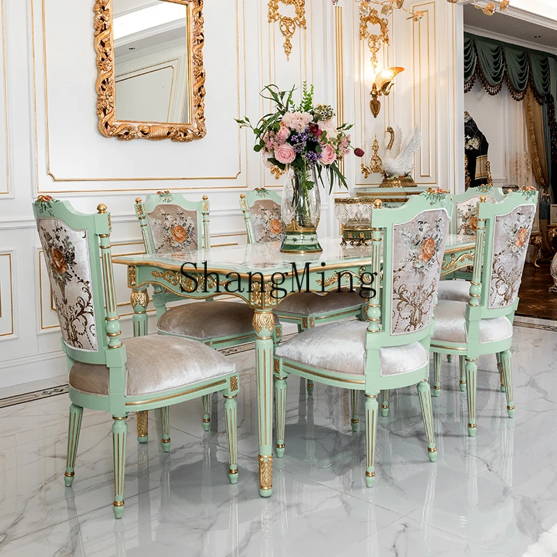 ZYY طاولة طعام منزلية جديدة وحديثة ورائعة مطلية بالخشب الصلب وغرفة المعيشة وطاولة طعام مستطيلة