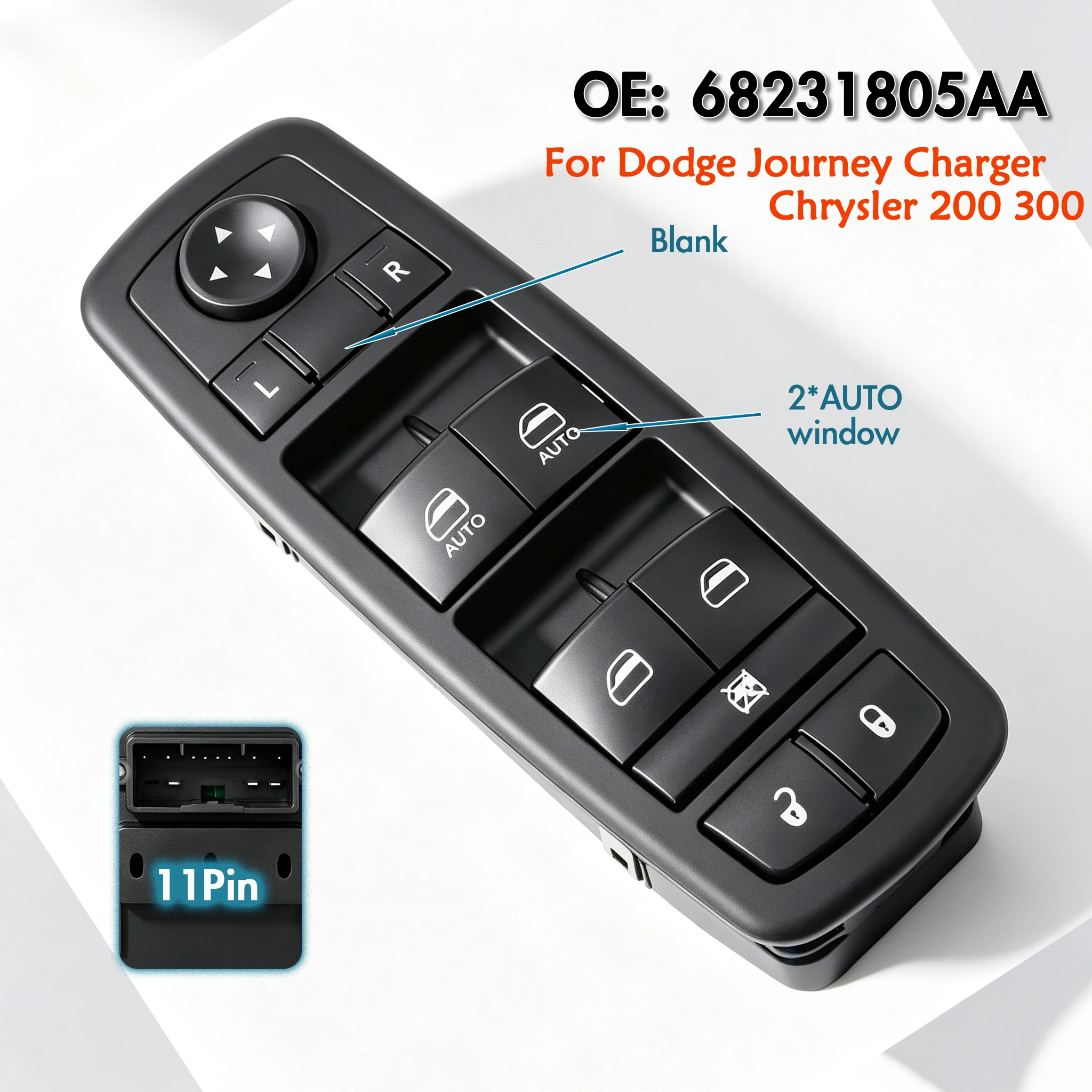 68231805AA For Dodge Charger Ram Chrysler 200 300 2011-2017,Electric Master Power Window Switch Lifter Control Button Panel