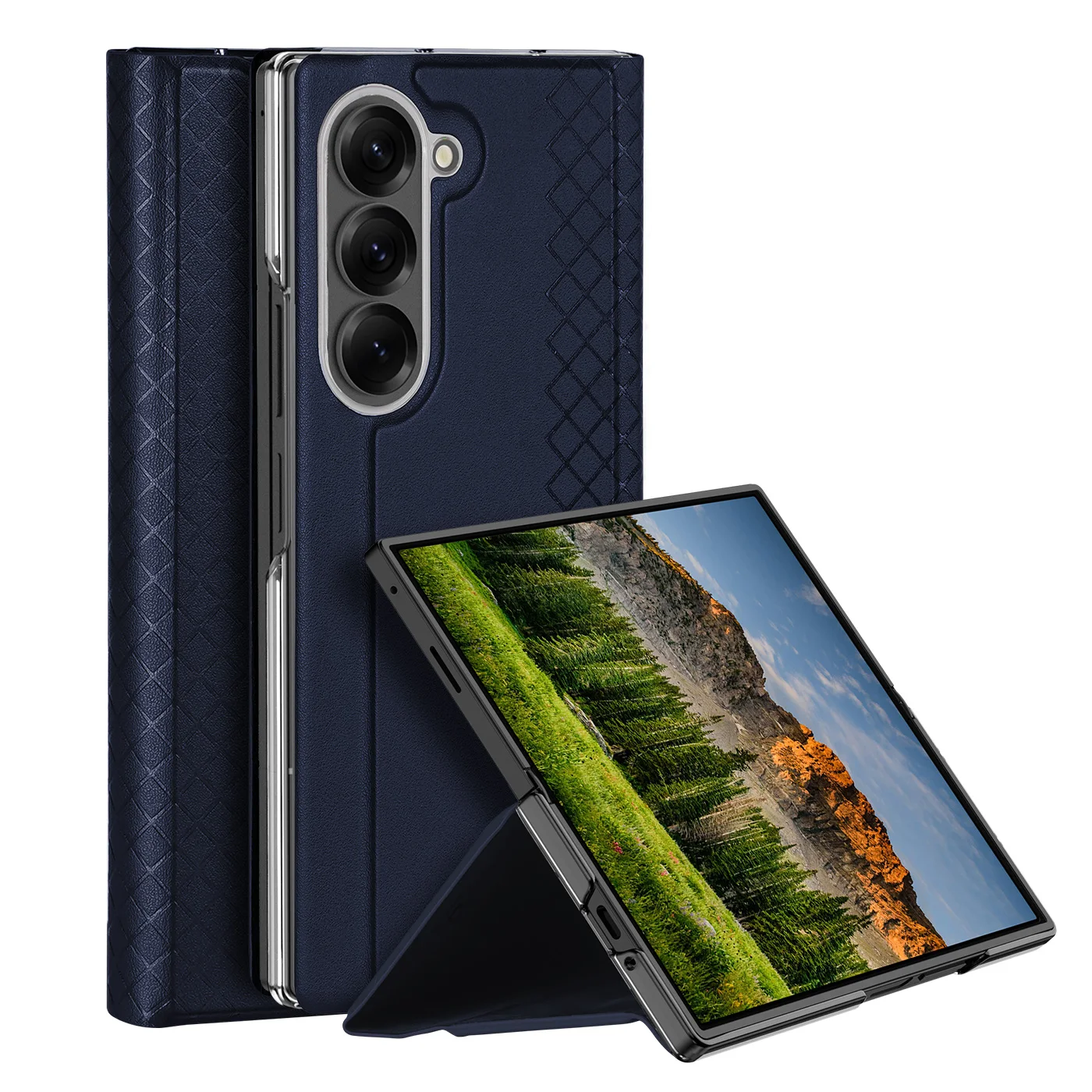 

For Samsung Galaxy Z Fold 7 Case Luxury Leather wallet phone cover with kickstand case for Galaxy Fold 6 business case card slot