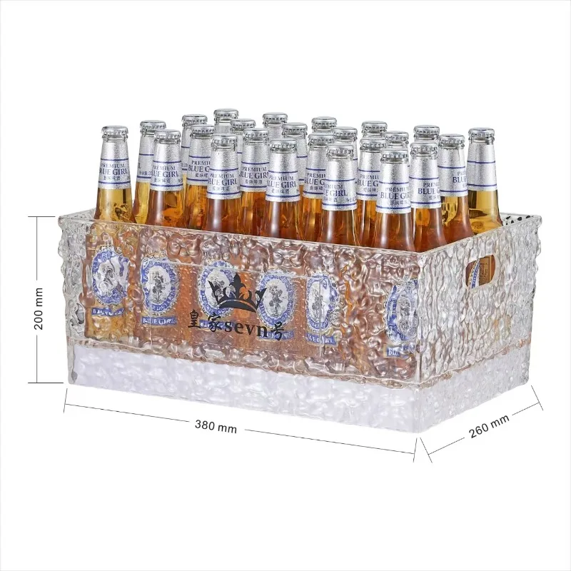 LED Rechargeable Luminous Ice Bucket Creative KTV Beer Case Bucket Cocktail Rack Bar Acrylic Champagne Bucket Beer Frame