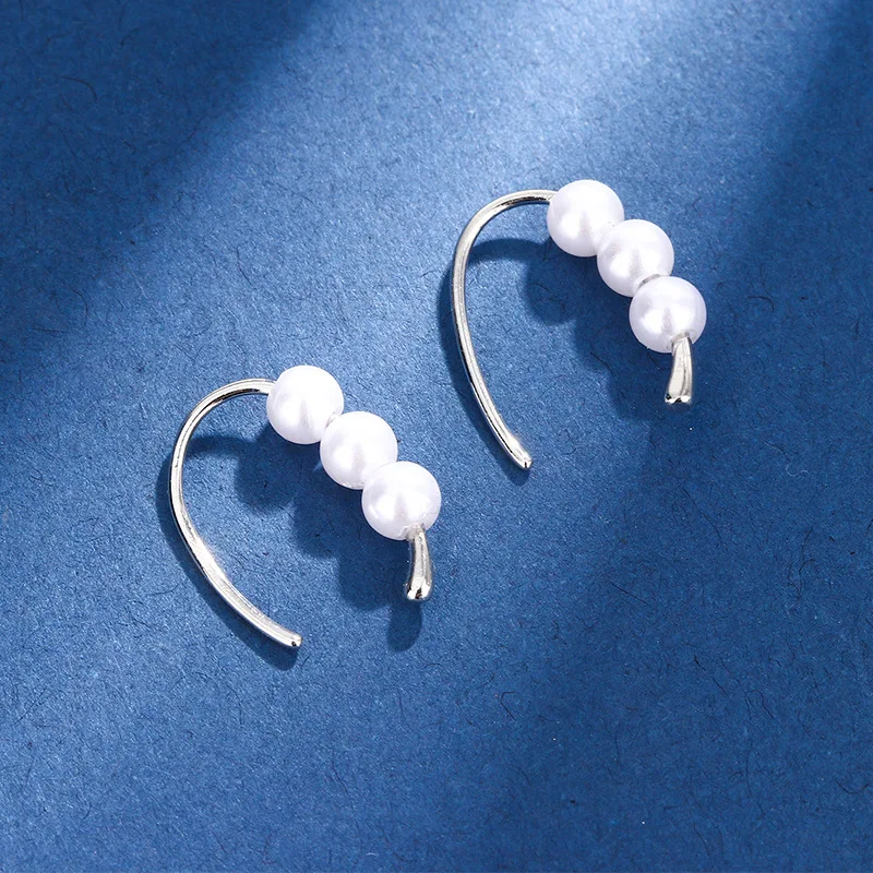 1Pair Fashion U Shape With Imitation Pearl Hook Earrings For Women Simple Advanced Earring Wedding Party Jewelry Accessories