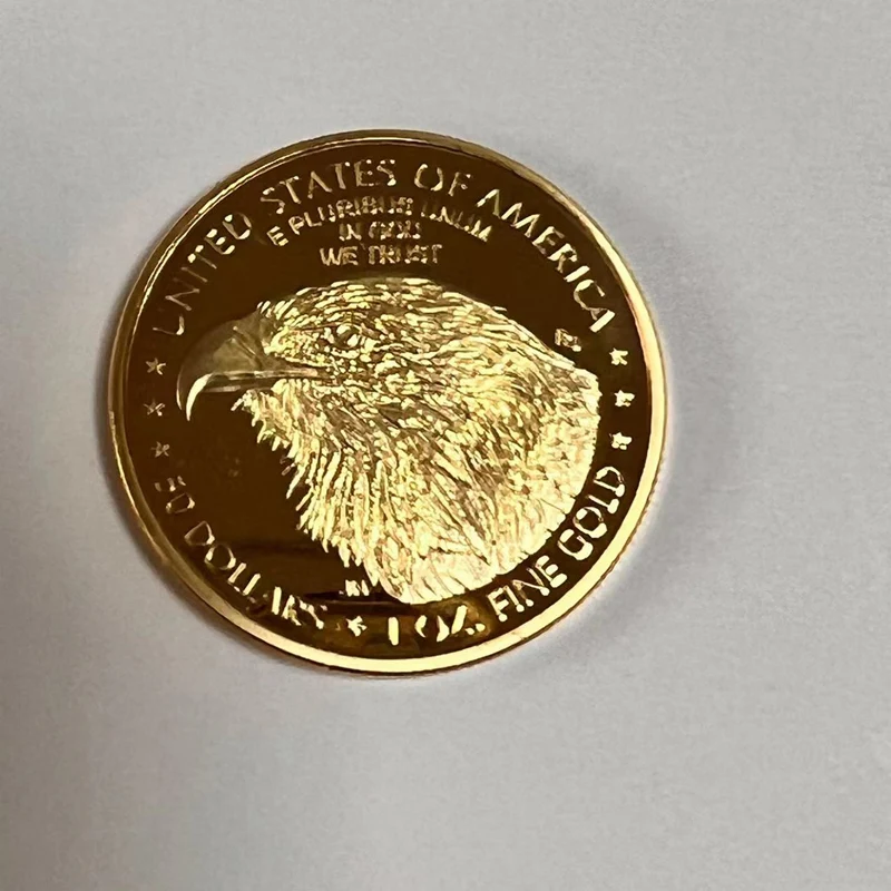 الحرية غير المغناطيسية 2022 عملة تذكارية على شكل نسر مطلية بالذهب #3