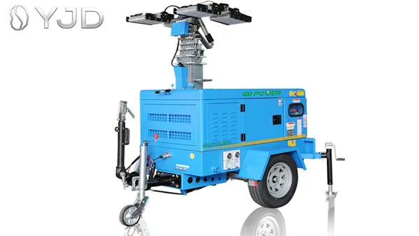 10kva DC Powered White LED Single Phase Trolley Lighting Tower Diesel Generator with EUROPE Engine for Emergency Use