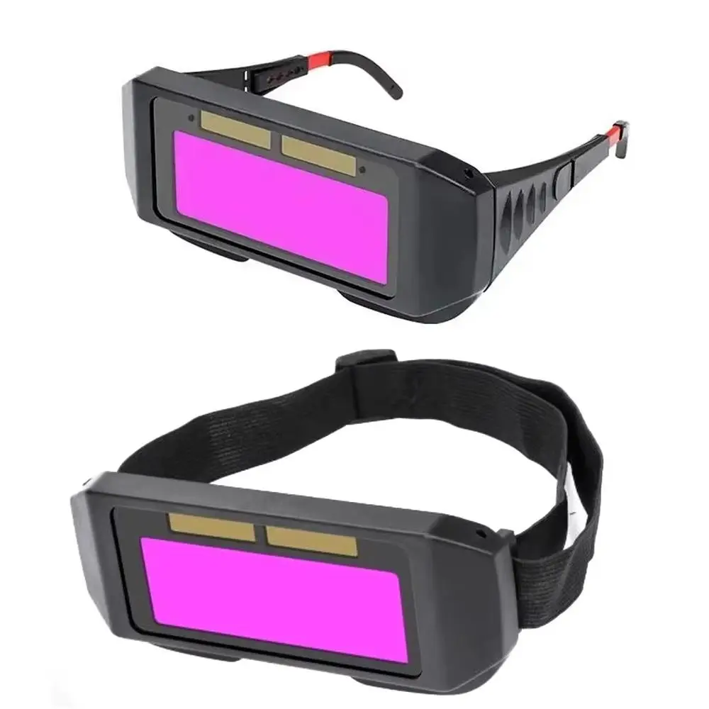 5 Protective Sheets Welding Goggles Large View Eye Protection Automatic Dimming Eyeglass Anti Impact Adjustable