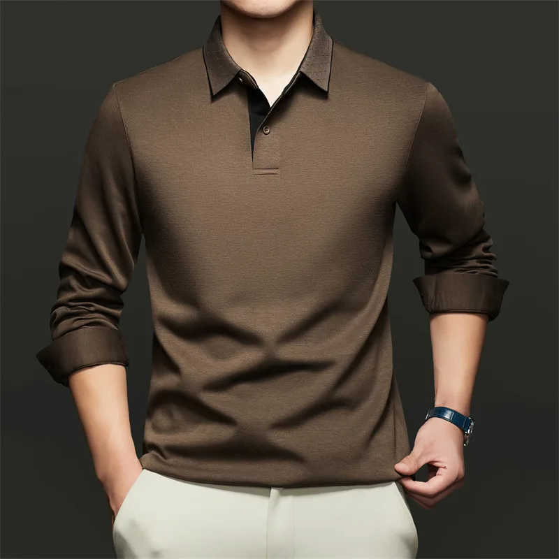 

Тихие роскошные джентльменские незаменимые футболки-поло, черные, зеленые, коричневые, кофейные футболки, тканевые топы из второй кожи, повседневный деловой шкаф