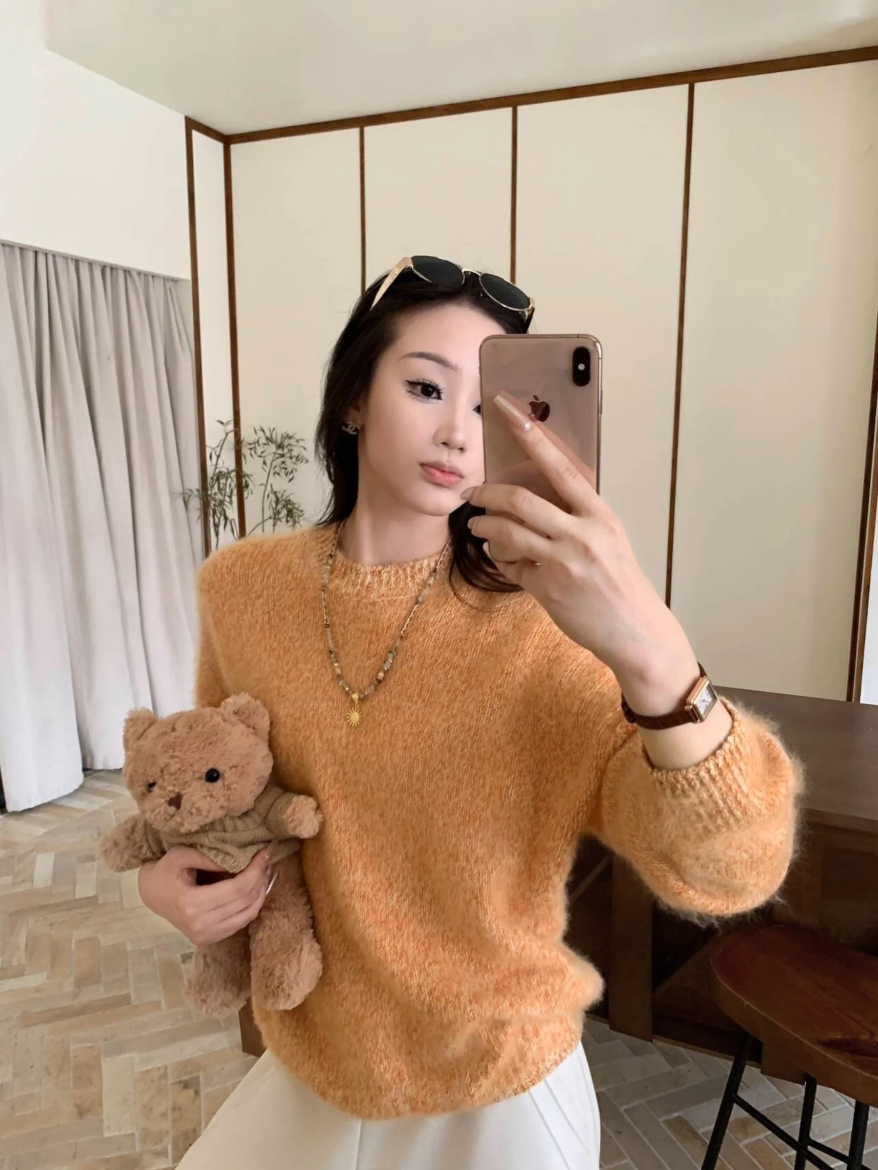 

5werkwen Cloud Soft Series 00% шерстяной вязаный свитер Fce Vest Свободный крой круглый Ne Long Sve Осенняя одежда Удобная