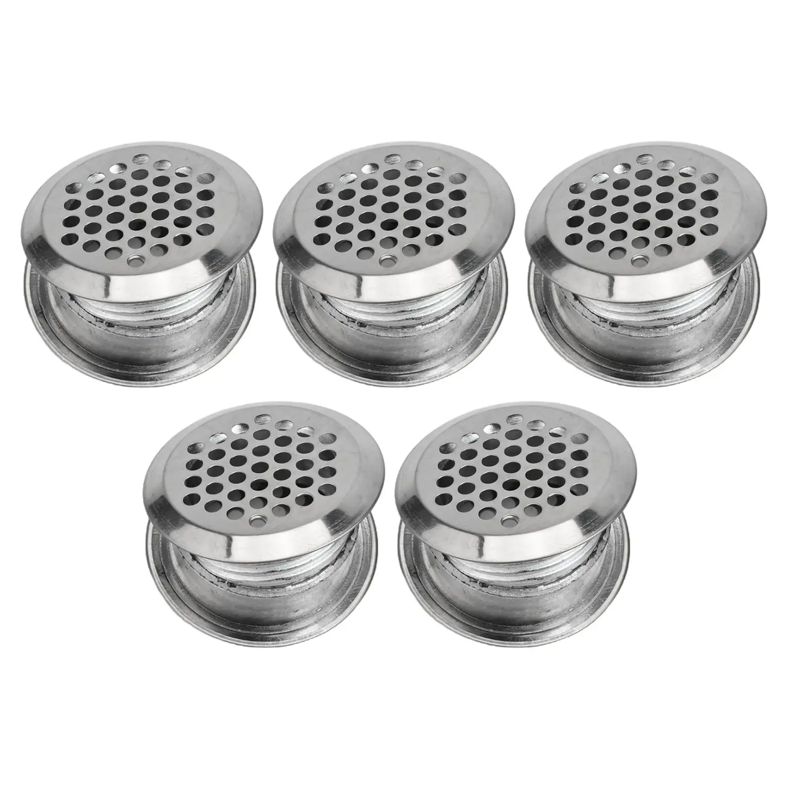 Holes Vent Mesh 35mm Air Vent Cover Double Sided For Ventilating Wardrobes Silver Stainless Steel +ABS Plastic