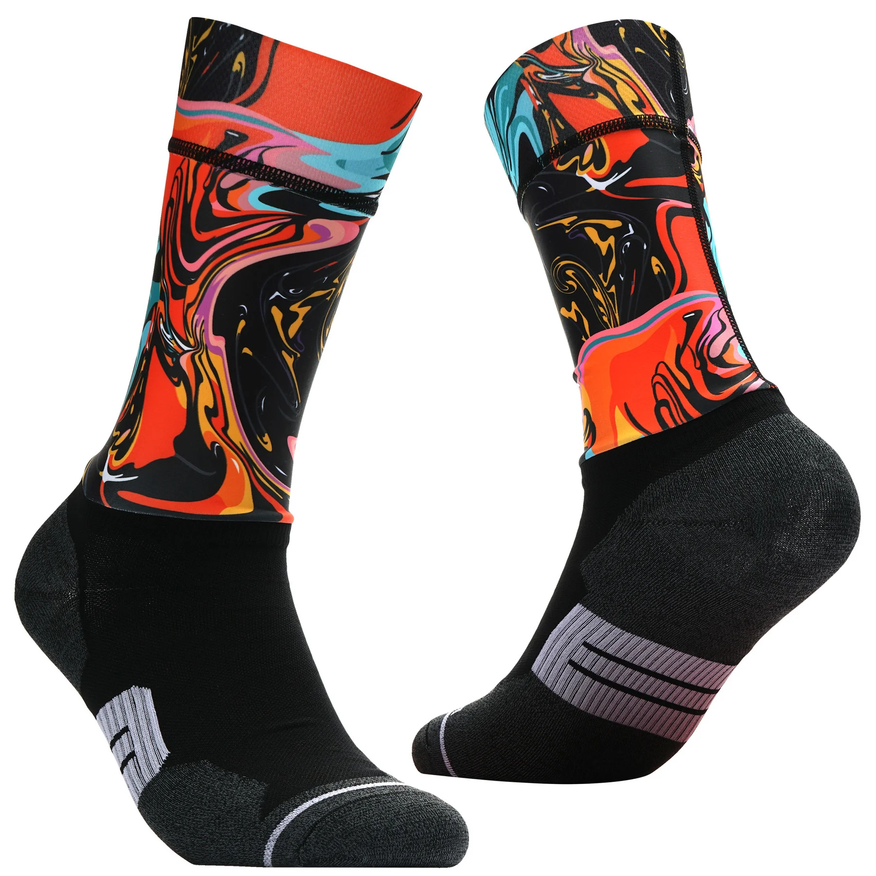 Chaussettes de sport de compression coordonnantes sans couture Aero Team, chaussettes de vélo de route, chaussettes de vélo de course en plein air,