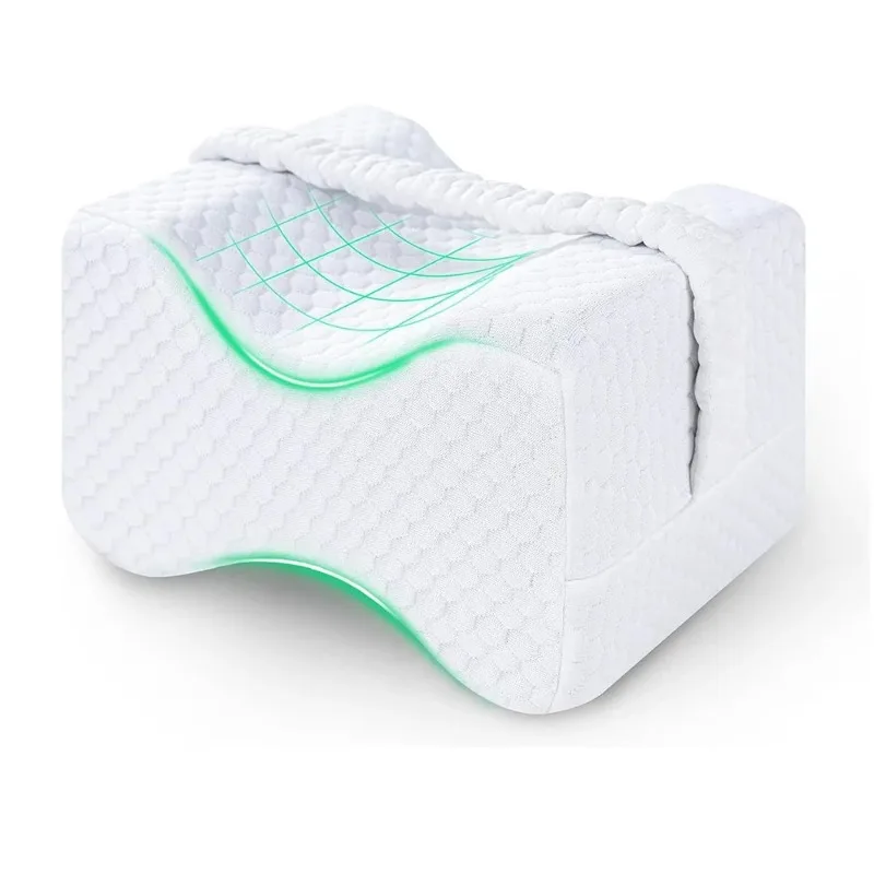 Ergonomic Memory Foam Knee Pillow for Side Sleepers with Adjustable Strap 3