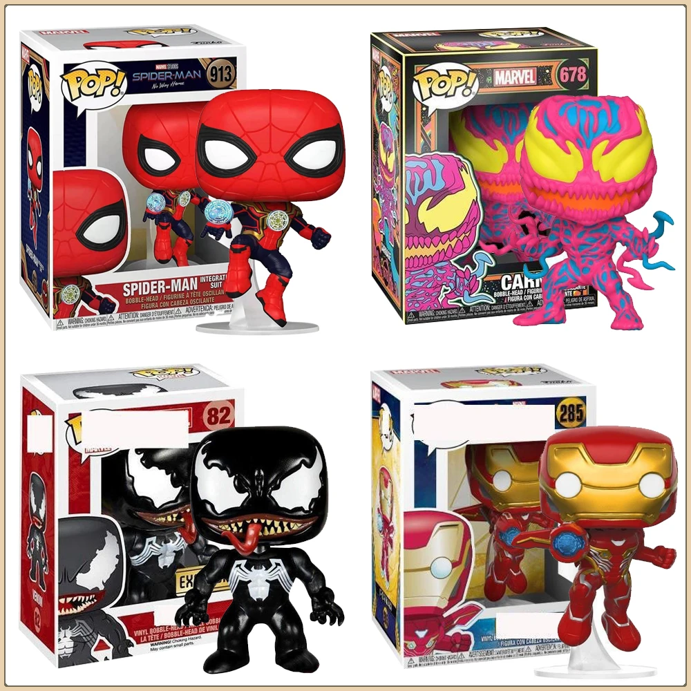 

Funko POP Marvel Action Figures Spider-Man Venom Massacre Iron Man Multiple Options Movie Periphery Model Doll Ornament Kid Gift