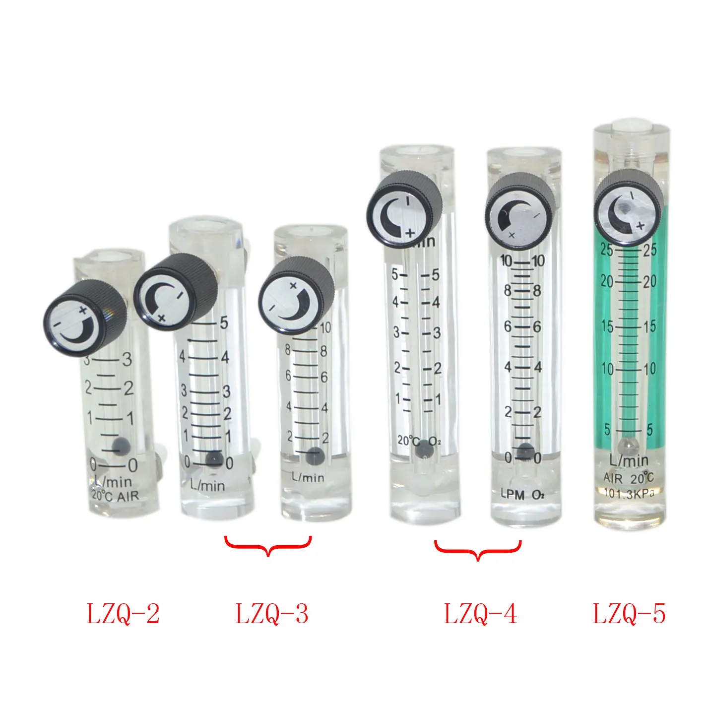 LZQ-1,2,3,4,5 Acrylic  air flowmeter (H=90mm Oxygen flow meter)with control valve for Oxygen conectrator ,it  can adjust  flow