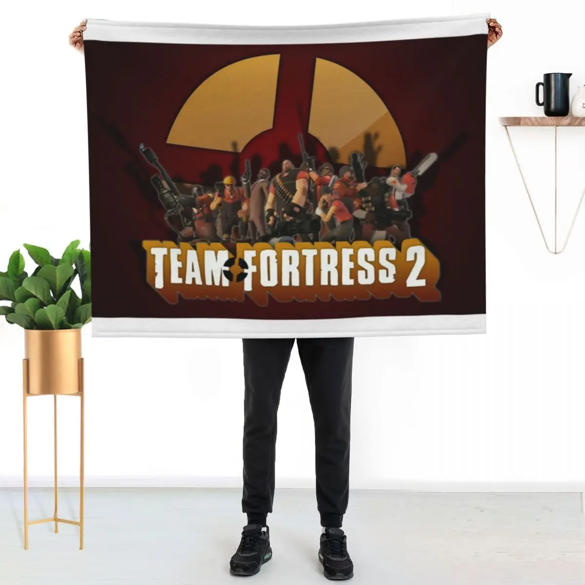 Team Fortress 2 Game Logo Throw Blanket Summer Cool Breathable Blanket for Sleeping