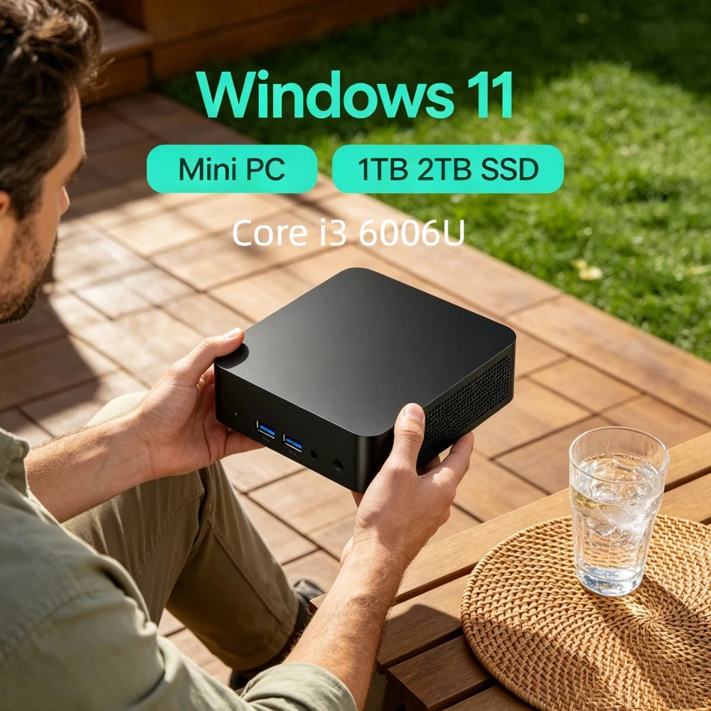 Mini PC Swift Core i3 6006U Windows 11 Pro 32GB RAM 1TB/2TB SSD WiFi6 BT5.2 4K PC para Oficina y Estudio 3 Años de Garantía