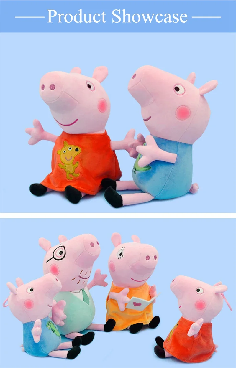 30 CM Peppa Pig Plüsch Puppe Schwein Vater Mutter Modell kinder Spielzeug Cartoon Nette Anime Figur George Kinder Weihnachten geschenke – Detail 6