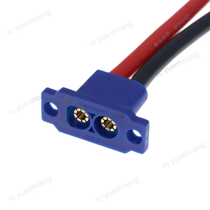 1PCS EC8E EC8 High Current Panel Fixed Mountable Plug Male Female Battery Connector with 6AWG 20cm Silicone Wire for RC UAV