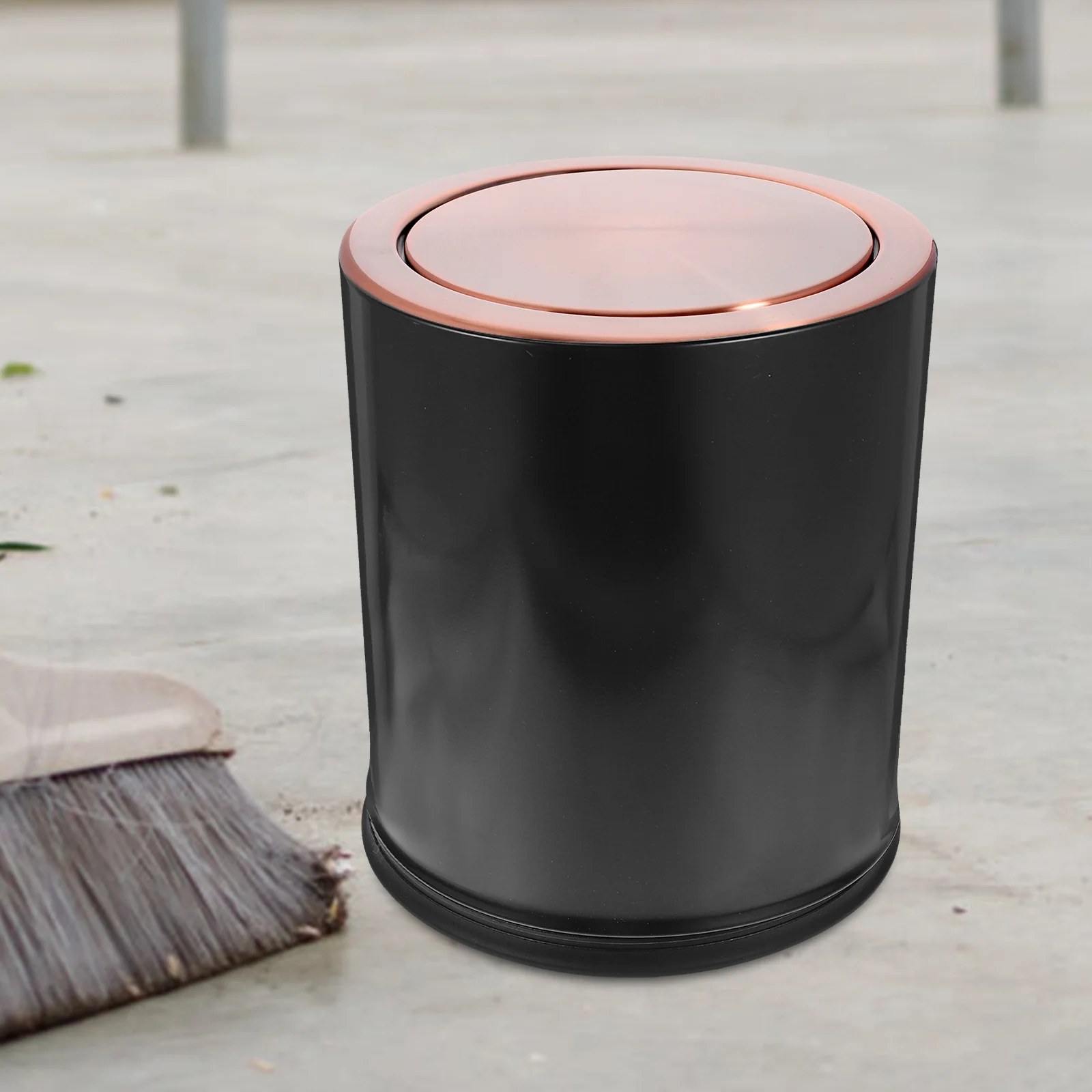 Practical Accessory Round Recessed Counter Top Cover Stainless Steel Space-saving Lid Design Countertop Trash 430 Anti-rust Can