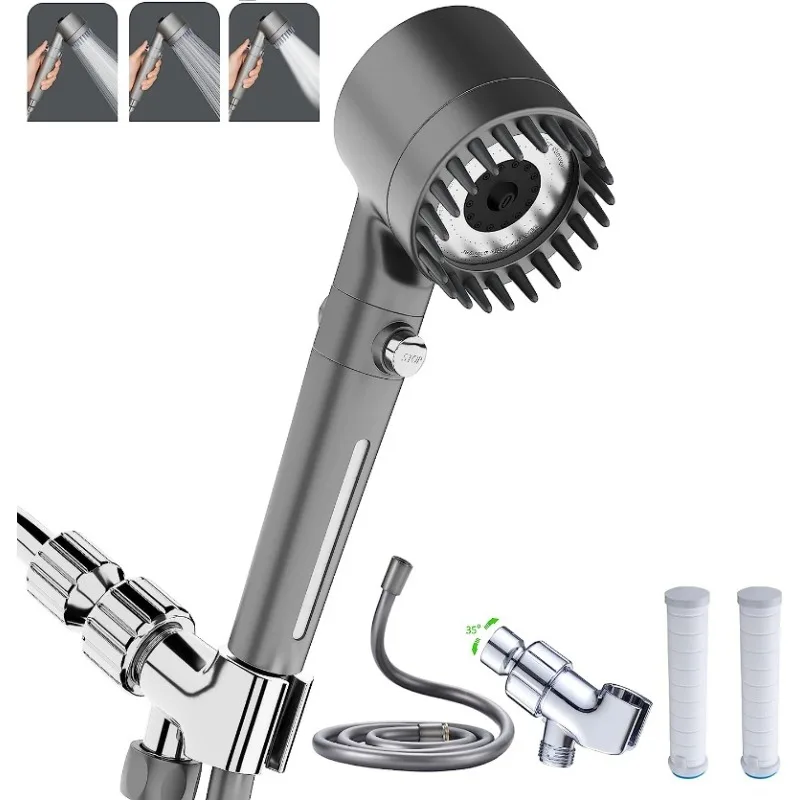 Shower Head with Handheld, High Flow Even with Low Water Pressure-Hand Held Showerhead Set,3 Modes Filtered Showerhead