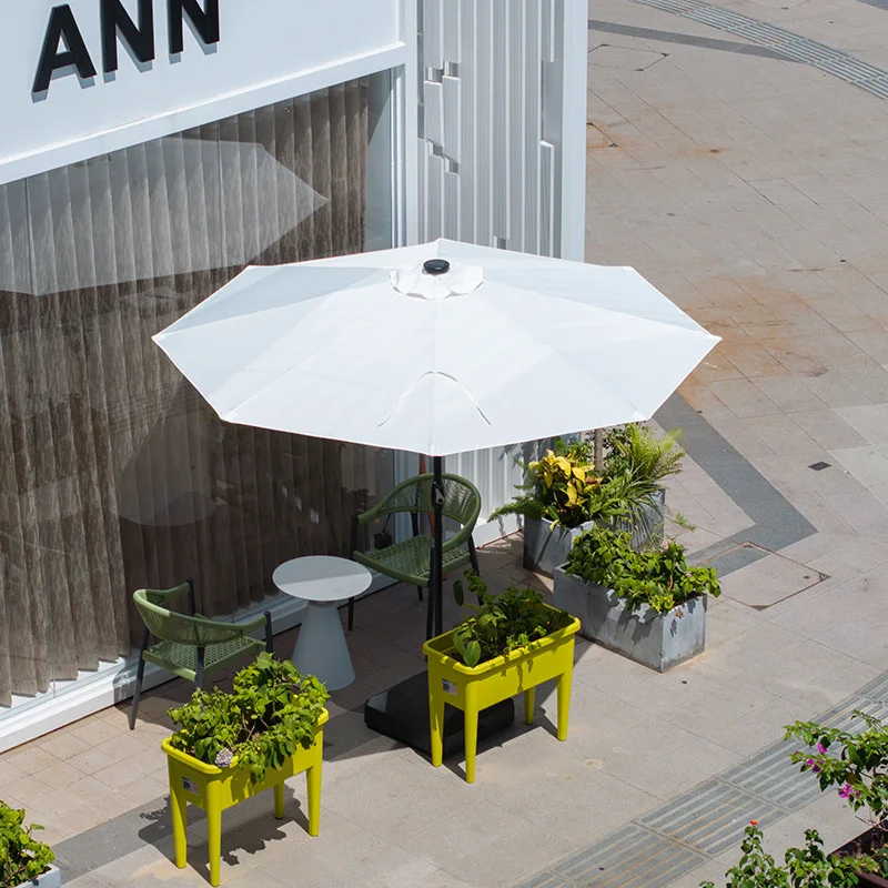 Solar light umbrella Central column umbrella Outdoor leisure courtyard parasol Outdoor garden Sun Camping