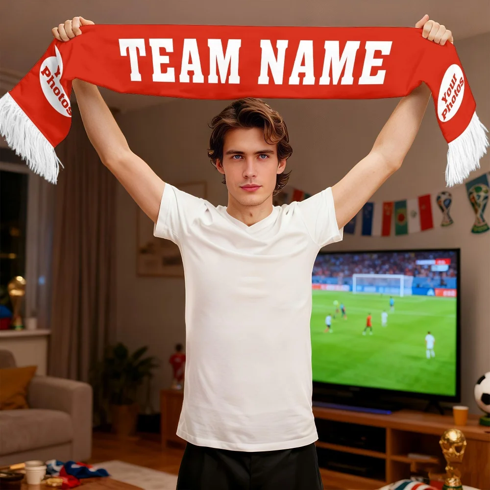 1pc Custom Team Fan Scarf - Personalized with Your Name/Text/Photo,Sports & Special Occasions,Stadium Game, Soccer Parties,Event - view 3