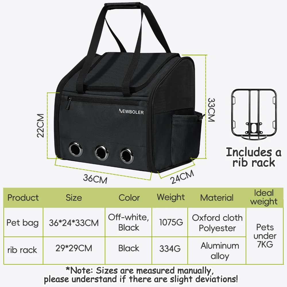 NEWBOLER Brompton Faltfahrrad Haustiertasche Tragetasche Tragbare Fahrrad-Vordertasche Faltbare Outdoor-Reisetasche für Katzen und Hunde – Detail 2