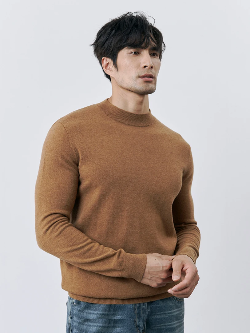 

Мужской модный облегающий эластичный свитер American Sle Hard Man с длинными рукавами, вязаный из шерсти и модала